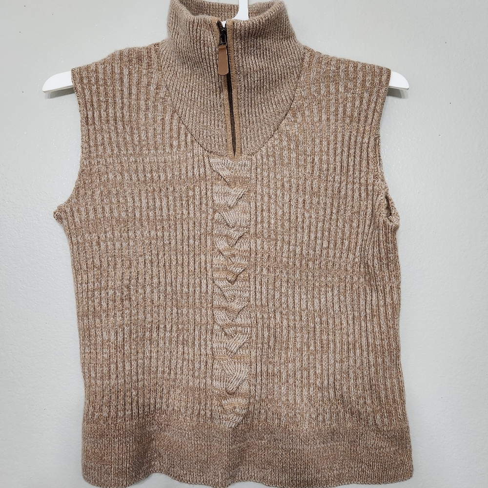 SWTR Revolve Knit Mock Neck Wool Sweater Vest